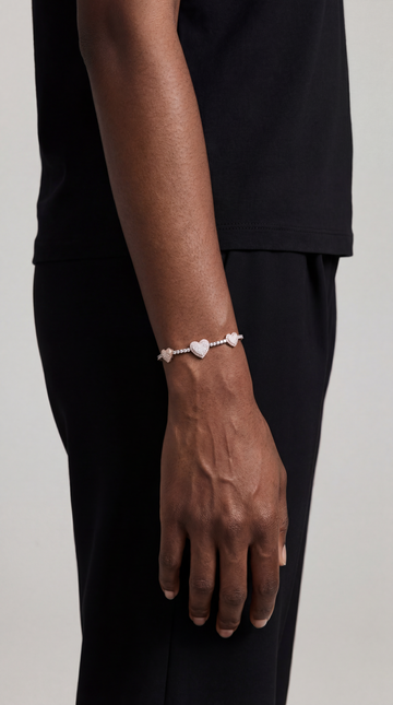 Heart-shaped tennis bracelet