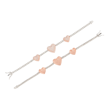 Heart-shaped tennis bracelet